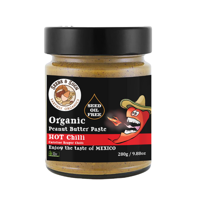 Organic Peanut Butter Paste - HOT Chilli Flavour