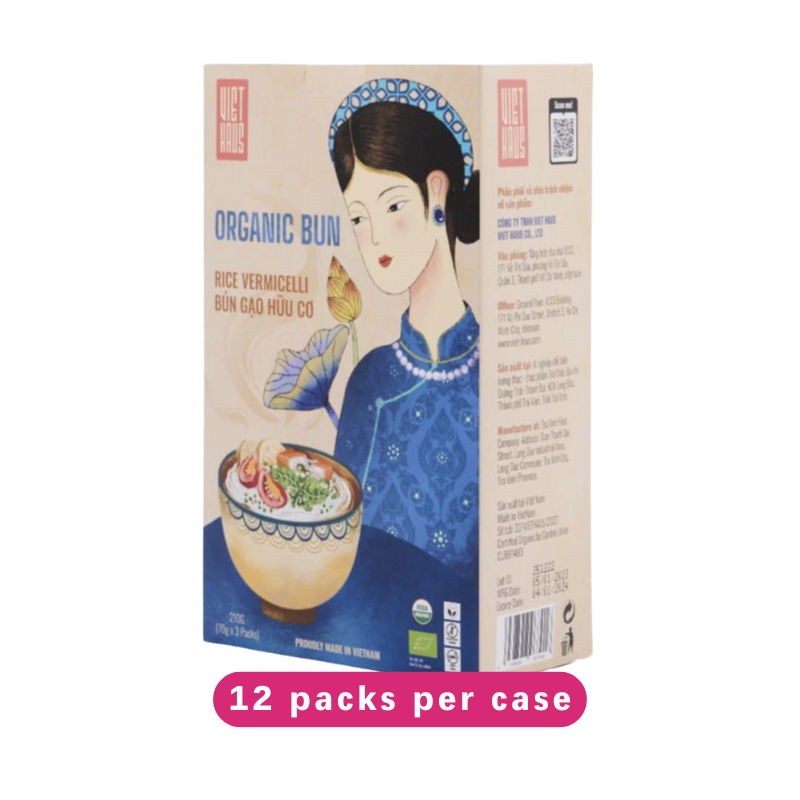 Viet Haus Organic Rice Vermicelli (Bun) - 12 packs/case