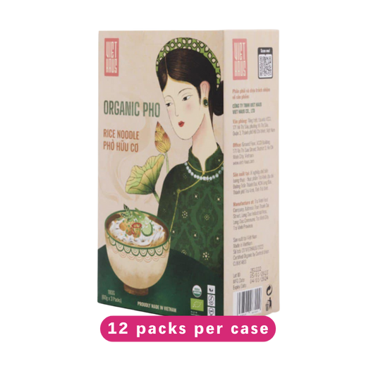 Viet Haus Organic White Rice Noodles (Pho) - 12 packs/case