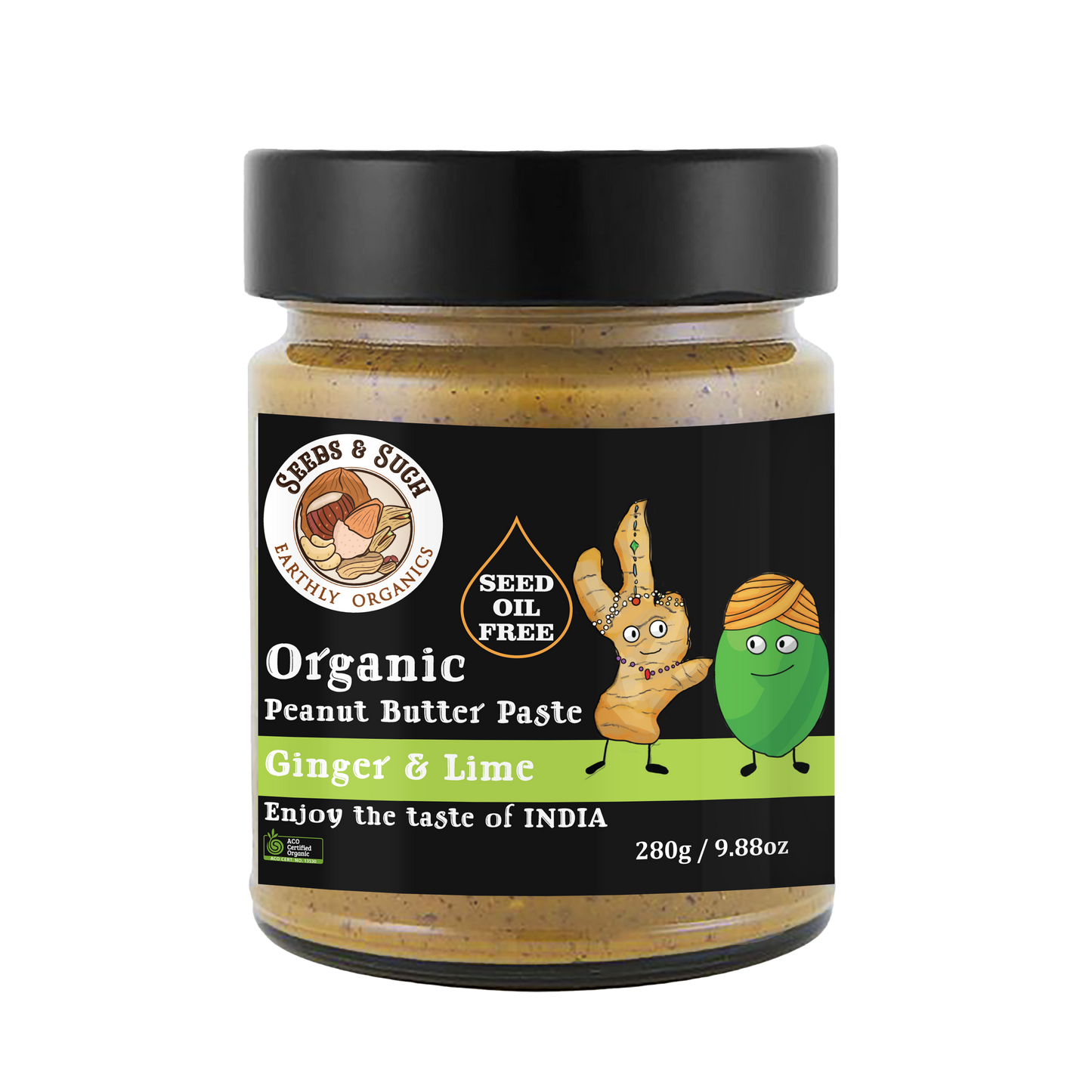 Organic Peanut Butter Paste - Ginger & Lime Flavour