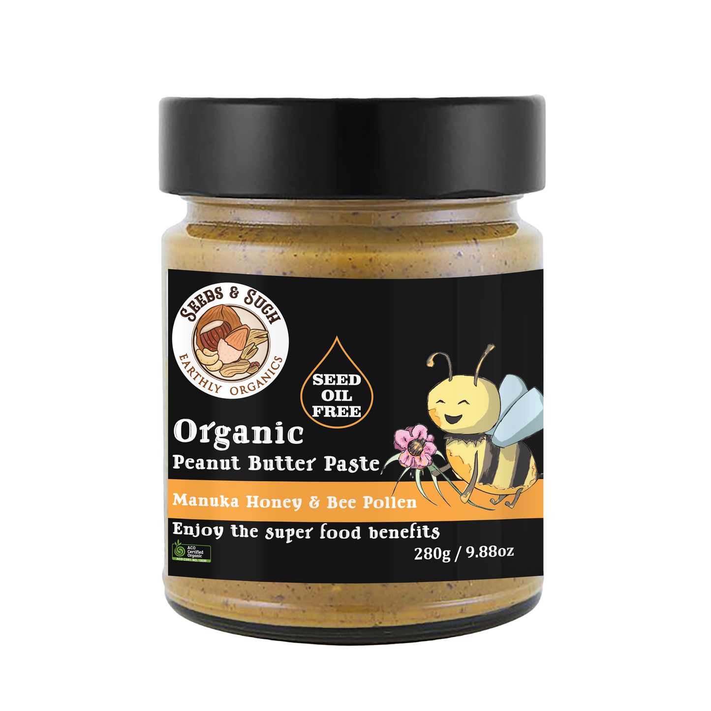 Organic Peanut Butter Paste - Manuka Honey & Bee Pollen